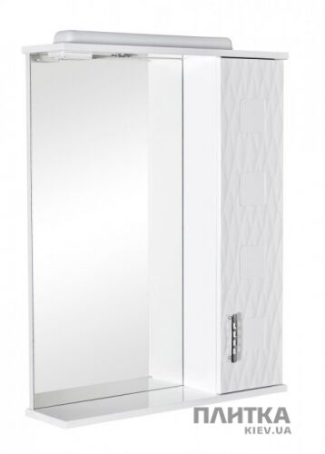 Зеркало для ванной Аква Родос Ассоль 65 см с правосторонним шкафчиком белый - Фото 1