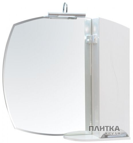 Дзеркало для ванної Аква Родос Глория 75 см з шафкою ліворуч білий - Фото 1