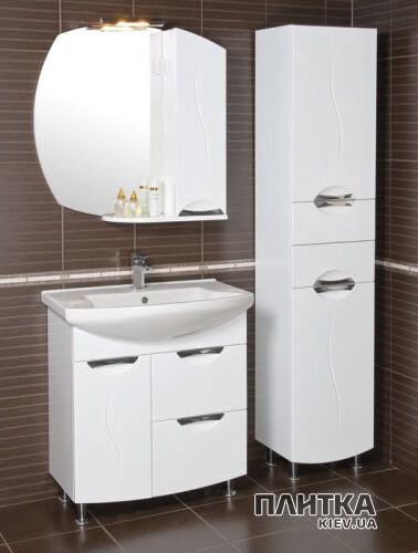 Дзеркало для ванної Аква Родос Глория 75х82 см з шафкою праворуч білий - Фото 3