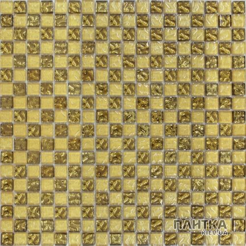 Мозаїка Grand Kerama 443 Мозаїка шахматка рельєфне золото-золотий пісок золотий