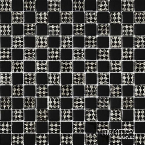 Мозаїка Grand Kerama 805 Мозаїка шахматка чорний ромб платина чорний,платиновий