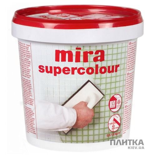 Затирка Mira mira supercolour №123/1,2кг (мокрый асфальт) темно-серый - Фото 1