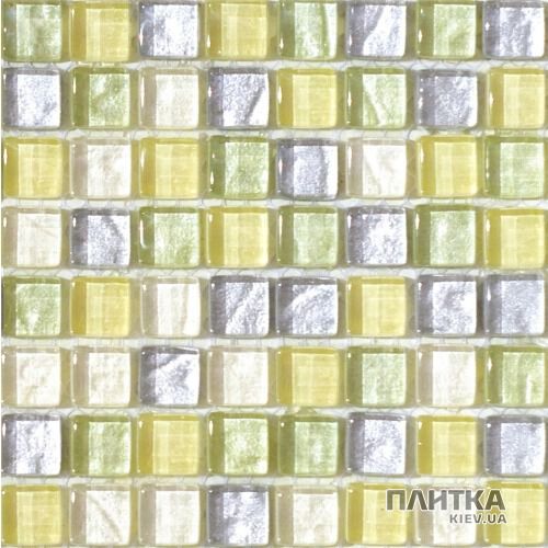 Мозаїка Mozaico de Lux M-MOS M-MOS MSFH8006 PISTACHO жовтий,салатовий,срібло
