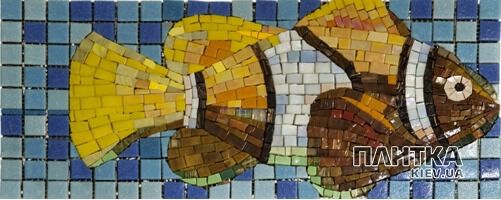 Мозаика Mozaico de Lux R-MOS R-MOS UR13008-FISH 3 голубой,коричневый,желтый,синий