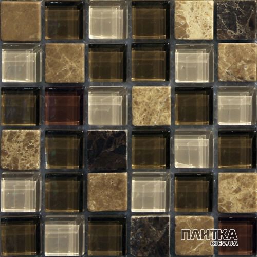 Мозаїка Mozaico de Lux T-MOS T-Mos GF07 бежевий,коричневий