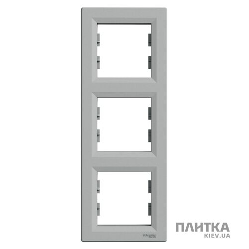 Рамка Schneider Asfora Рамка 3-постова вертикальна, алюміній сірий