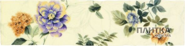 Плитка APE Ceramica Vintage DECOR VERO I IVORY фриз белый,зеленый,фиолетовый,оранжевый