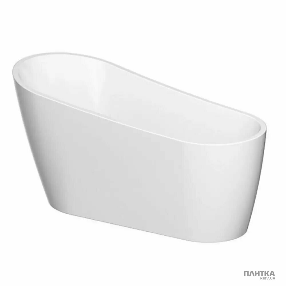 Акрилова ванна Cersanit Zen Ванна акрилова окремостояча овальна ZEN 167х72, із сифоном та хромованим донним клапаном click-clack, білий глянець білий