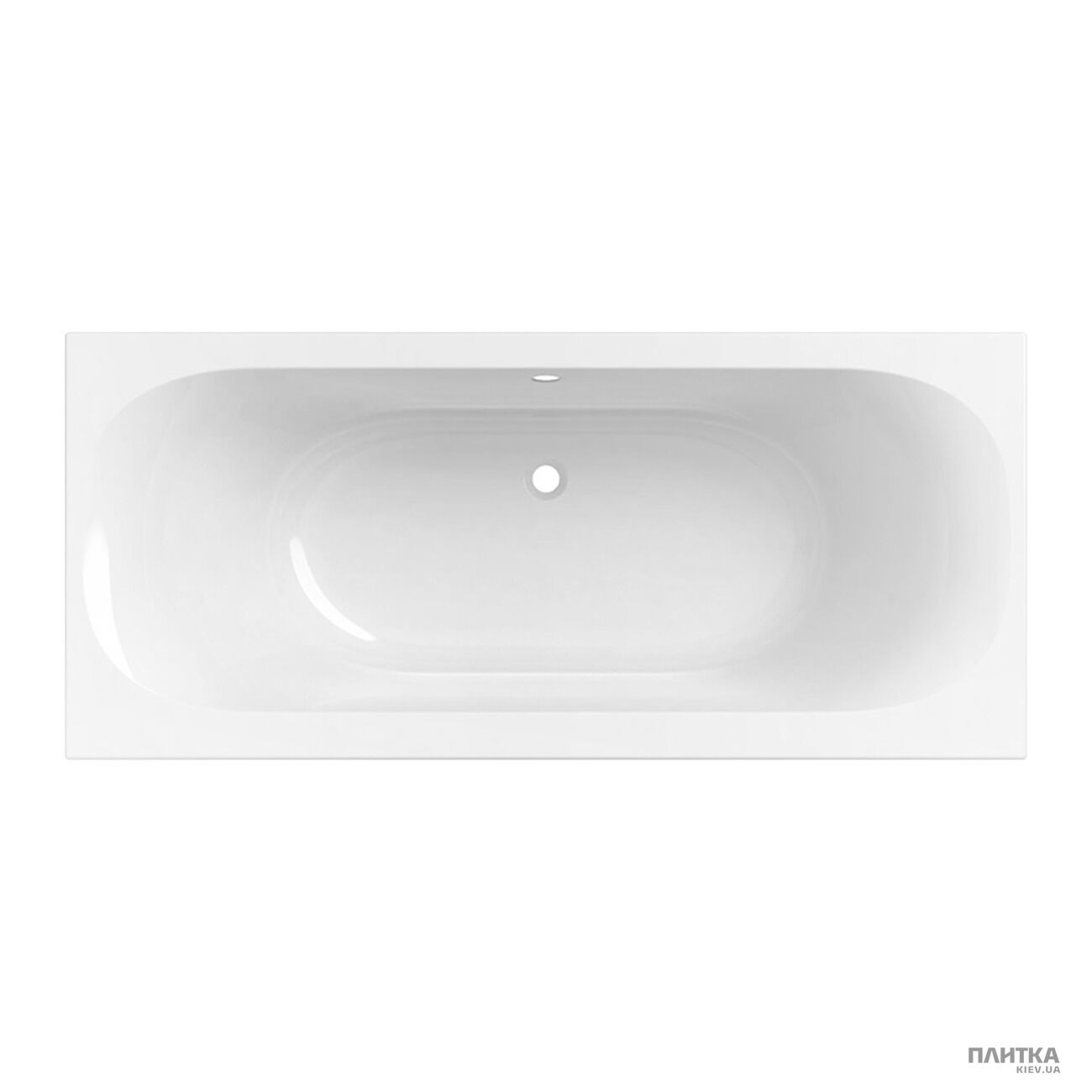 Акрилова ванна Geberit Soana 554.004.01.1 Soana Ванна прямокутна 180x80см, тонкий край, злив та перелив по центру, з ніжками, колір білий білий