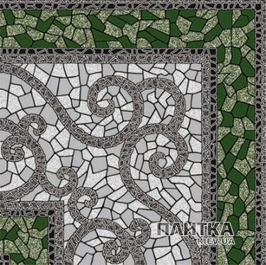 Напольная плитка Golden Tile ВИЗАНТИЯ ЗЕЛЕНЫЙ МАТОВАЯ 774730 белый,зеленый,серый,черный