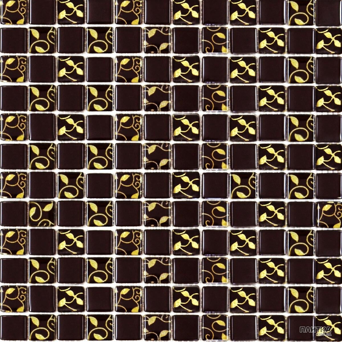 Мозаїка Grand Kerama 808 Мозаїка Шахматка шоколад-завиток золото шоколад,золотий