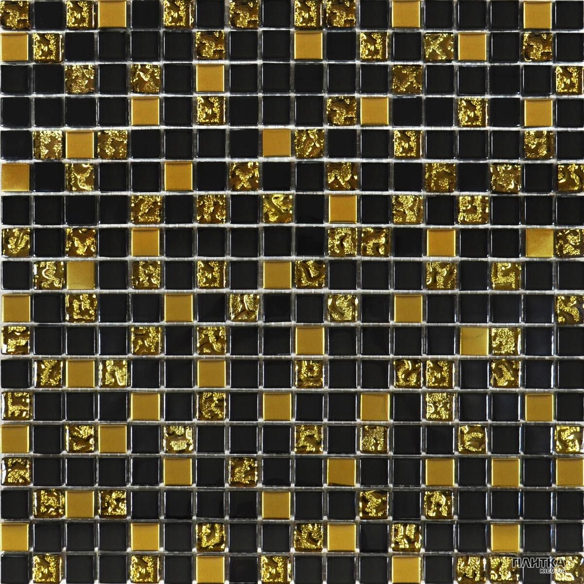 Мозаїка Grand Kerama 913 Мозаїка (мікс) чорний-золото рифлене-золото чорний,золотий
