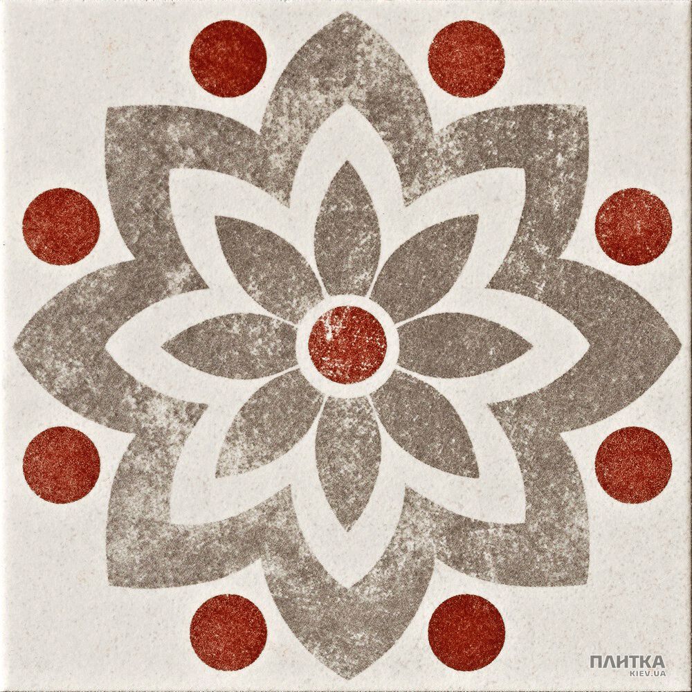 Керамогранит Imola Habitat MEMORIES 6 20W декор белый,серый,красный