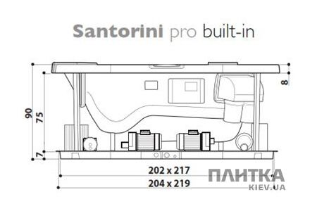 Басейн Jacuzzi 9444-44152 Santorini Pro Built-In Мінібасейн білий