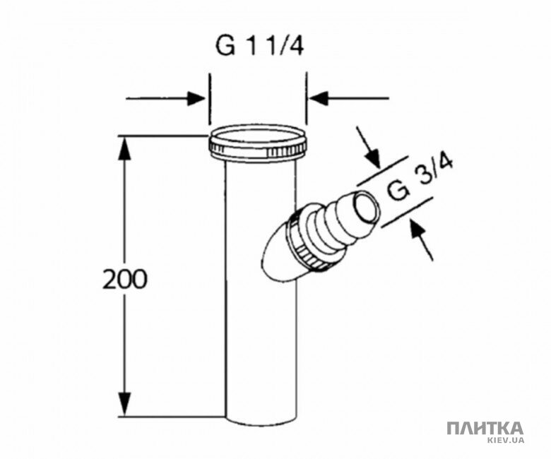 Сифон Kludi 104620500 Регулирующая труба для подключения слива стиральной машины хром