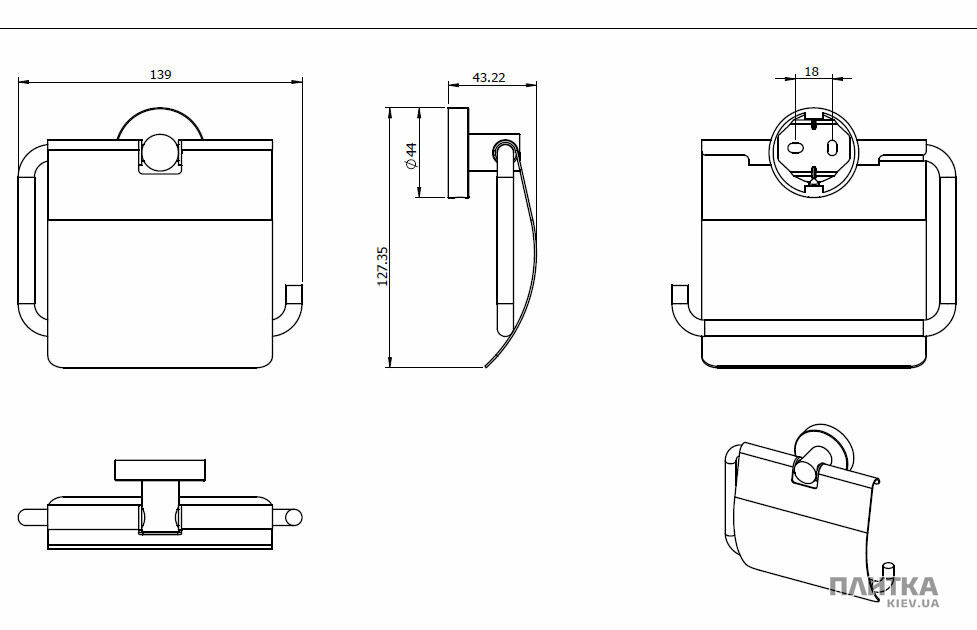 Тримач туалетного паперу Langberger Basic 2122841A BASIC Тримач д/паперу, хром хром