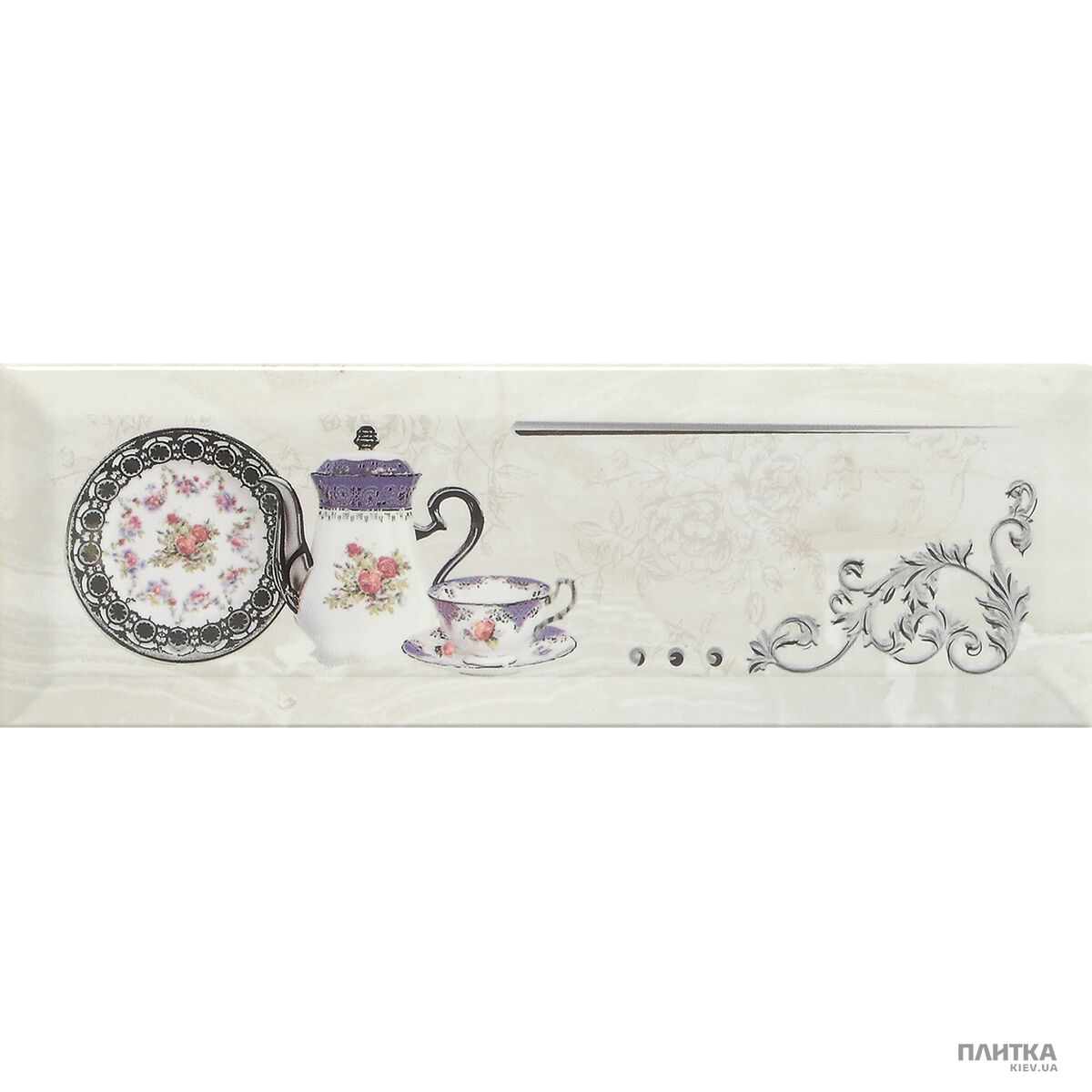 Плитка Monopole Ceramica Petra PRANZO SILVER B декор білий,зелений,фіолетовий,сірий,помаранчевий,чорний