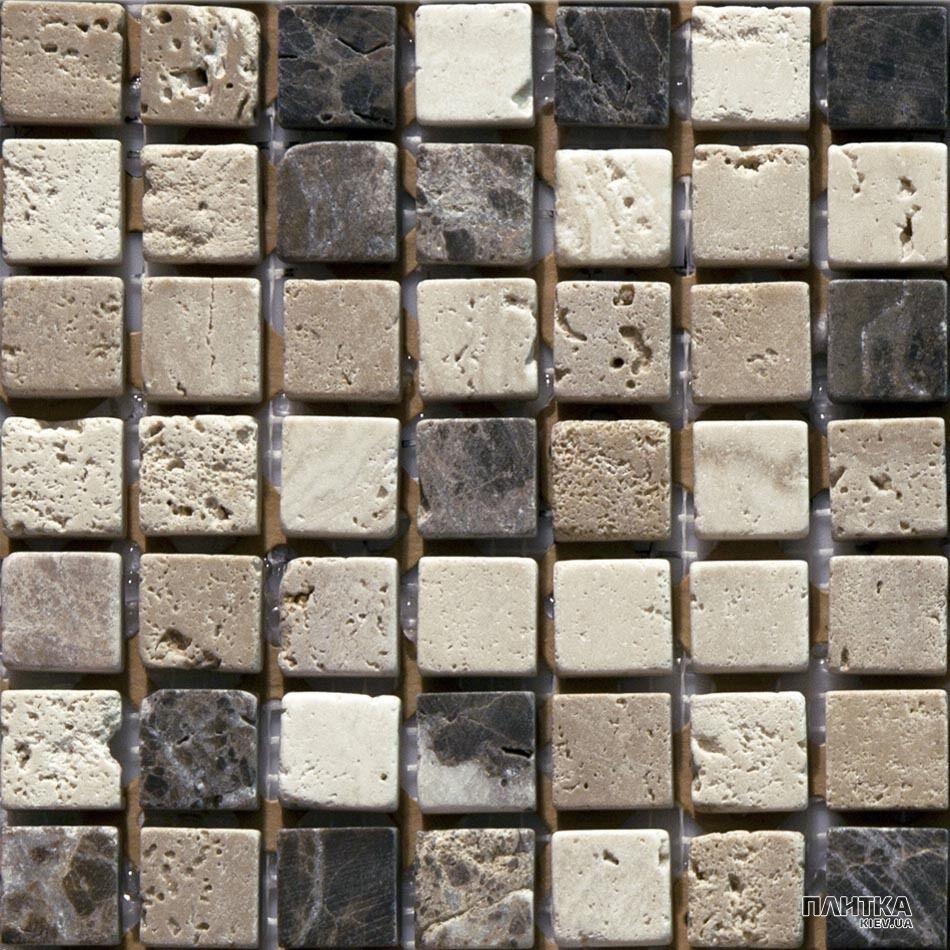 Мозаїка Mozaico de Lux K-MOS K-MOS TRAVERTINO MIX EMPERADOR бежевий,коричневий,сірий