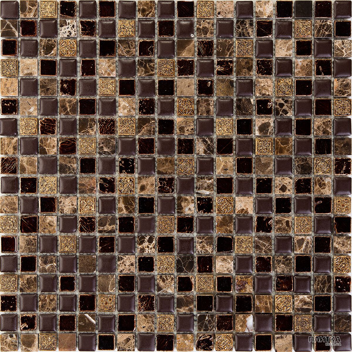 Мозаїка Mozaico de Lux K-MOS K-MOS MSP004 (15x15) коричневий