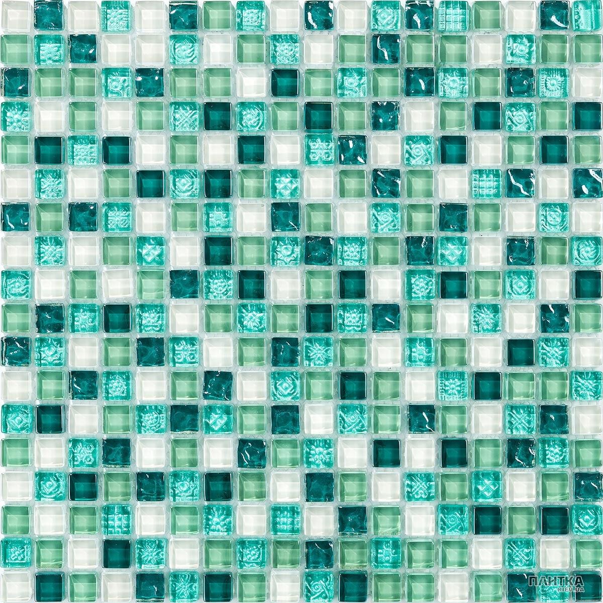 Мозаїка Mozaico de Lux K-MOS K-MOS CBB064 білий,зелений