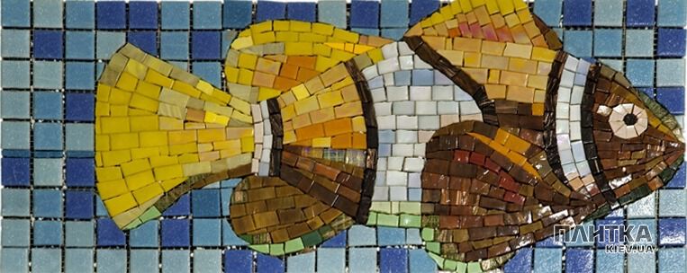 Мозаїка Mozaico de Lux R-MOS R-MOS UR13008-FISH 3 блакитний,коричневий,жовтий,синій