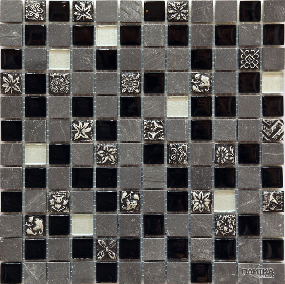 Мозаїка Mozaico de Lux S-MOS S-MOS HS0659 сірий,чорний