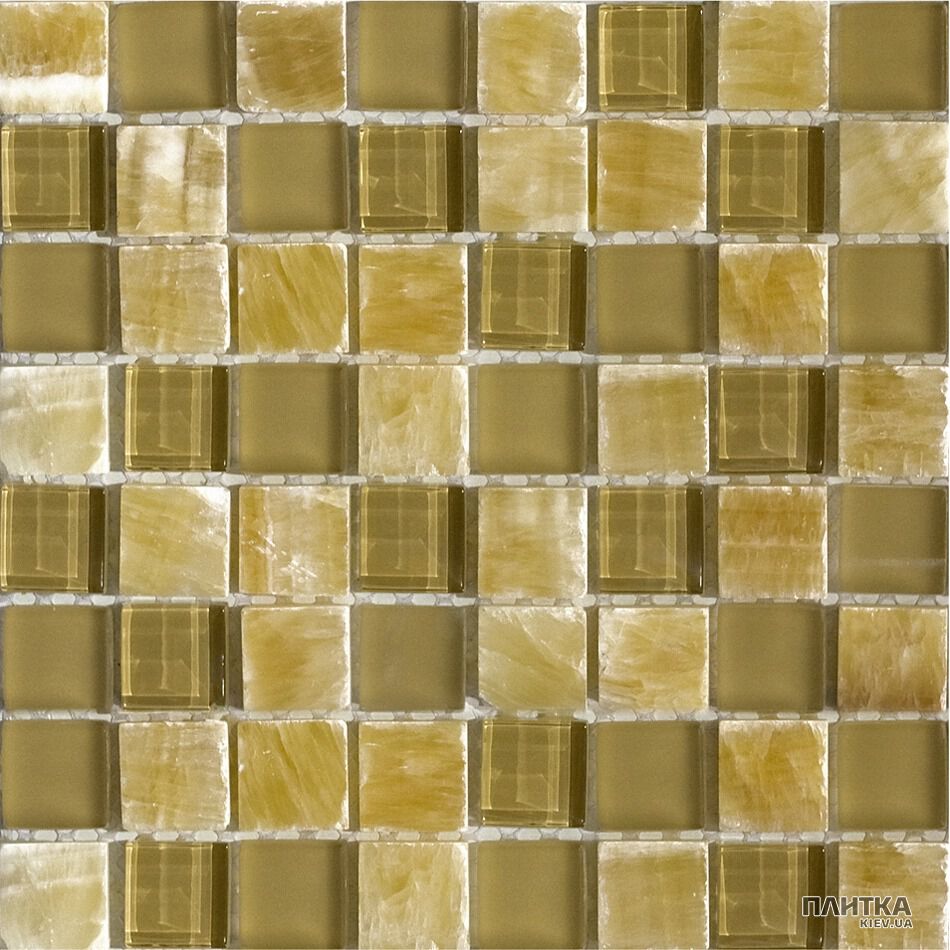 Мозаїка Mozaico de Lux T-MOS T-Mos GF01 SUNGLASS+ONYX бежевий,салатовий