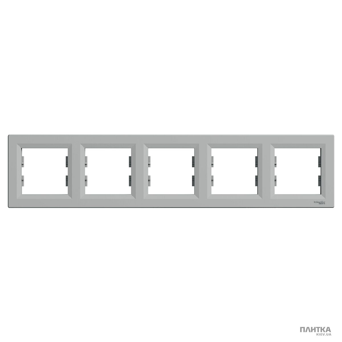 Рамка Schneider Asfora Рамка 5-постова горизонтальна, алюміній сірий