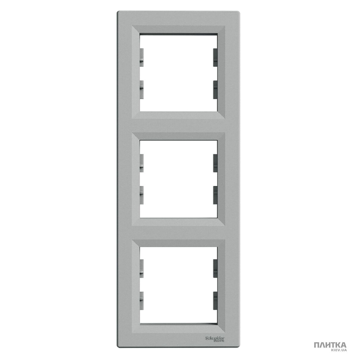 Рамка Schneider Asfora Рамка 3-постова вертикальна, алюміній сірий