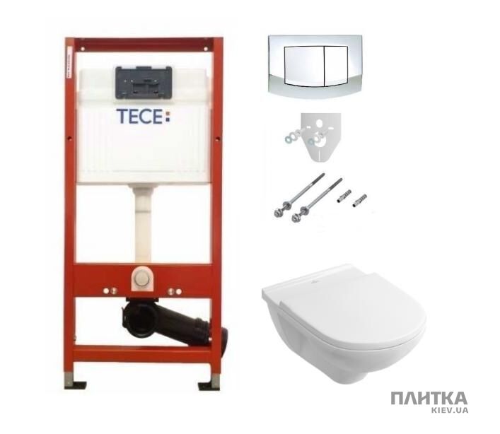 Унітаз Villeroy&Boch Унітаз підвісний Villeroy&Boch O.Novo та інсталяція TECEbase kit білий,хром