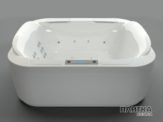 Гідромасажна ванна WGT Oriental Express Easy + Hydro&Aero 200х180 см з фурнітурою золотого кольору білий,червоний,золотий