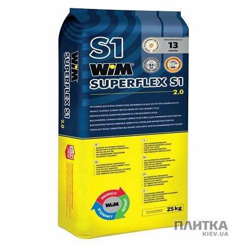 Клей для плитки WIM Клей WIM SUPERFLEX S1/ 25 кг (сірий) сірий
