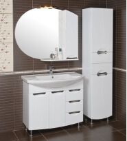 Зеркало для ванной Аква Родос Глория 98х87 см с левосторонним шкафчиком белый - Фото 3