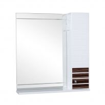 Зеркало для ванной Аква Родос Империал 85х82 см венге с пеналом справа белый,венге