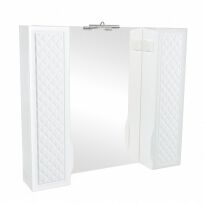 Зеркало для ванной Аква Родос Родорс 100х80 см с боковыми шкафчиками белый