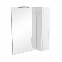Зеркало для ванной Аква Родос Родорс 65х80 см с правосторонним шкафчиком белый