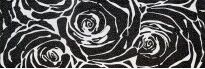 Плитка Ceramica de Lux Basic B93000H3 (B93000-23) DEC ROSE BLACK/a декор білий,чорний