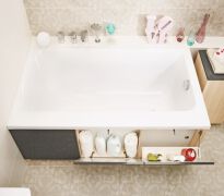 Панель для ванни Cersanit Smart 170 см з нахильними шафками білий,світло-бежевий - Фото 2