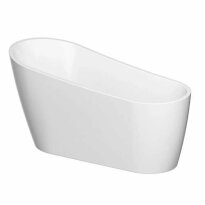 Акриловая ванна Cersanit Zen Ванна акриловая отдельностоящая овальная ZEN 167х72, с сифоном и хромированным донным клапаном click-clack, белый глянец белый - Фото 1