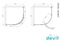 Душевая кабина Devit Comfort FEN1223 1/4 круга 100х100 см хром,стекло прозрачное - Фото 2