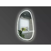 Зеркало для ванной Devit Style 5415080 Style Асимметричное зеркало 800х500 с LED подсветкой и тачсенсором белый,зеркало - Фото 2