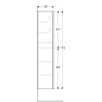 Пенал Geberit Acanto 500.619.JL.2 Acanto Висока шафа з двома дверцятами: корпус: лакований матовий / пісочно-сірий, фасад: пісочно-сіре скло світло-бежевий - Фото 3