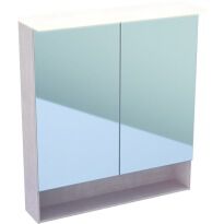 Зеркальный шкаф Geberit Acanto 500.645.00.2 Acanto Зеркальный шкафчик с подсветкой 75 см, с двумя дверцами дуб Mystic дуб - Фото 1