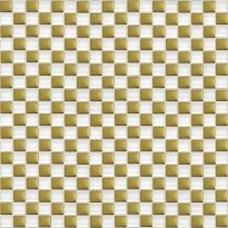 Мозаїка Grand Kerama 413 Мозаїка шахматка білий-золото білий,золотий