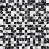 Мозаїка Grand Kerama 503-Мікс (чорний колотий-білий колотий-платіна) мозаїка білий,чорний,платиновий