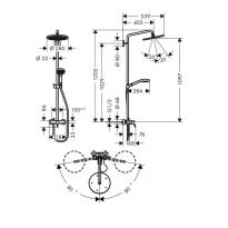 Душова система Hansgrohe Crometta 26791000 Croma Select 280 Air 1jet Showerpipe Душова система д/душа хром - Фото 3