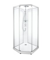 Душевая кабина IDO Showerama 10-5 558.484.00.1 Showerama 10-5 Comfort Душевая кабина пятиугольная 100х100 см, профиль серебряный, прозрачное стекло белый,стекло прозрачное,серебристый