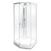 Душевая кабина IDO Showerama 8-5 IDO ДК 49850-12-909 (4уп) серебряный профиль / прозрачное стекло белый,хром,стекло прозрачное