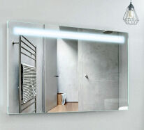 Зеркало Liberta ALFA Зеркало с подсветкой включатель кнопка под зеркалом справа, 600х800 серебристый - Фото 1
