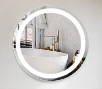 Дзеркало Liberta Дзеркало Lacio з підсвіткою вмикач кнопка під дзеркалом по центру, полотно стандарт 4мм., єврокромка, 600х600 сріблястий